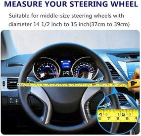 img 2 attached to HUIACONG Bubble Moon Steering Wheel Cover For Women Anti Slip Soft Neoprene Steering Wheel Covers Cloth Universal 14&#34