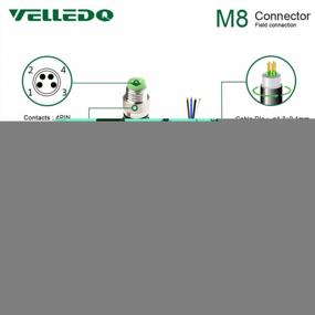 img 2 attached to Industrial Grade Pre-Wired M8 Connector Cable With 4-Pin Male A-Coding - 3M/10FT PVC Line From VELLEDQ