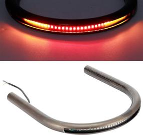 img 4 attached to Universal Tube Cafe Racer Rear Seat Frame Hoop Brat Style Seat with LED Brake Turn Signal Light, 210mm, for Yamaha, Suzuki, Kawasaki