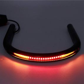 img 1 attached to Universal Tube Cafe Racer Rear Seat Frame Hoop Brat Style Seat with LED Brake Turn Signal Light, 210mm, for Yamaha, Suzuki, Kawasaki