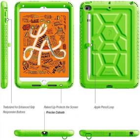 img 3 attached to Чехол Poetic TurtleSkin Series для iPad Mini 5 (2019) — защита углов/бампера и нижние вентиляционные отверстия — зеленый