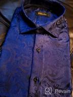 img 1 attached to Paisley Floral Perfection: DiBanGu Men'S Long Sleeve Dress Shirt With Collar Pin Brooch review by Evan Roberts