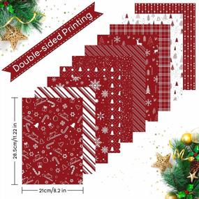 img 3 attached to Красно-белый набор MIAHART из 45 листов с рождественским рисунком - двухсторонняя праздничная декоративная бумага для скрапбукинга и изготовления открыток с 10 уникальными рисунками формата A4