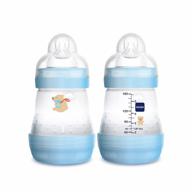easy start anti colic baby bottle - 5 oz, reducing air bubbles and colic, easy transition from breastfeeding, 2 pack for newborn boys логотип