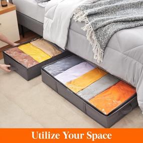img 2 attached to Maximize Storage Space With Lifewit Under Bed Storage Bags - Set Of 2, Grey, 65L Capacity