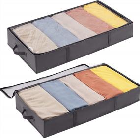 img 4 attached to Maximize Storage Space With Lifewit Under Bed Storage Bags - Set Of 2, Grey, 65L Capacity