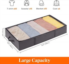 img 3 attached to Maximize Storage Space With Lifewit Under Bed Storage Bags - Set Of 2, Grey, 65L Capacity