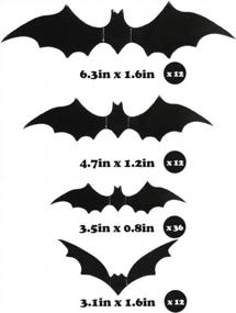 img 3 attached to 72PCS Kizh Christmas 3D Bat Decoration - 4 Sizes Of PVC Decorative Scary Bats For Home Decor And Indoor Hallowmas Parties As Wall Decals, Window Stickers And Party Supplies
