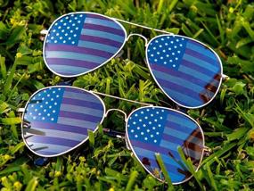 img 3 attached to Patriotic American Flag Mirror Sunglasses - Stand Out With Goson Decorative Novelty Shades!