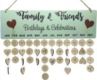diy wooden birthday calendar wall hanging plaque with tags - family reminder board for mom/grandma, perfect mother's day/birthday/christmas gift logo