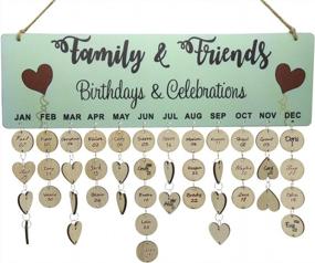 img 4 attached to DIY деревянный календарь на день рождения настенная табличка с бирками-семейная доска-напоминание для мамы/бабушки, идеальный день матери/день рождения/рождественский подарок