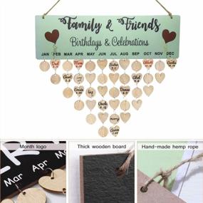 img 1 attached to DIY Wooden Birthday Calendar Wall Hanging Plaque With Tags - Family Reminder Board For Mom/Grandma, Perfect Mother'S Day/Birthday/Christmas Gift