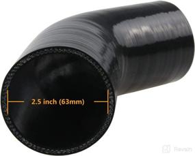 img 2 attached to 🔌 Ucreative 45 Degree 4-Ply 5MM Thickness High Performance Elbow Silicone Hose Coupler Black - 2.5 inch (63mm)