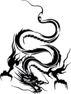 🐉 black dragon car hood sticker - self-adhesive vinyl graphics decals 19.69'' x 14.57'', right логотип