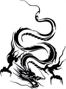 img 2 attached to 🐉 Black Dragon Car Hood Sticker - Self-Adhesive Vinyl Graphics Decals 19.69'' x 14.57'', Right