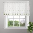 zhh embroidery valances countryside style cafe kitchen window curtain floral 1 panel 70" w x 17" h logo