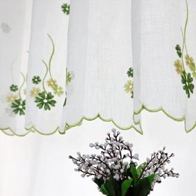 img 3 attached to ZHH Embroidery Valances Countryside Style Cafe Kitchen Window Curtain Floral 1 Panel 70" W X 17" H