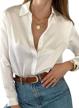 women's satin blouse: button down long sleeve office work top in s-xxl | bloggerlove logo