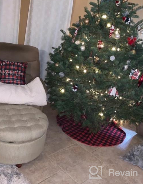 img 1 attached to Make Your Christmas Merry With AOGU'S 48 Inch Buffalo Plaid Snowflake Tree Skirt Decoration! review by Tyler Fountas