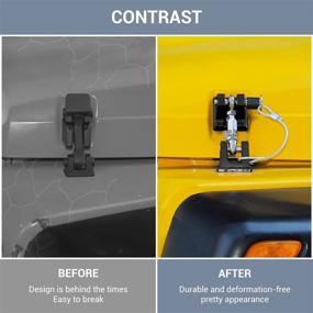img 3 attached to CheroCar For Jeep Stainless Steel Locking Hood Latch Catch Kit For 1997-2006 Jeep Wrangler TJ (Black With Lock)