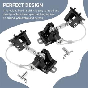img 2 attached to CheroCar For Jeep Stainless Steel Locking Hood Latch Catch Kit For 1997-2006 Jeep Wrangler TJ (Black With Lock)