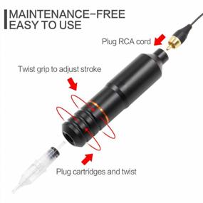img 2 attached to Yuelong Wireless Tattoo Pen Kit: Rotary Machine, RCA Power Supply & 20Pcs Needles - Complete Set W/ Case & Accessories.