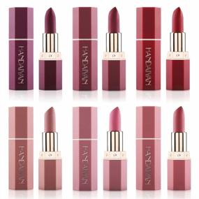 img 3 attached to CCbeauty Matte Lipstick Set 6 Colors Velvet Smooth Nude Lip Stick Waterproof Long Lasting Moisturizer Pigmented Non-Stick Cup Not Fade Pink Lip Makeup Christmas Gift Sets For Her Girls Women
