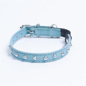 img 4 attached to 🐱 Angel Pet Supplies Genuine Leather Safety Studded Cat Collar: Handmade Elastic Stretch Collar for Kittens to Well-fed Kitties - Lightweight & Strong