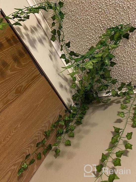 img 1 attached to 12 Pack Artificial Ivy Garland - 86 FT Fake Greenery Leaf Vine For Wedding, Party, Garden Home Decor review by Sharon Smith