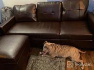 img 1 attached to Brown Faux Leather L-Shaped Convertible Sectional Sofa Couch For Small Apartments By HONBAY review by Ryan Dot