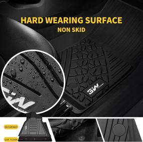 img 3 attached to 🚗 Custom Fit TPE All Weather Floor Mats for Jeep Compass 2017-2021 | Full Set Car Mats | First and Second Row | Black Style Only