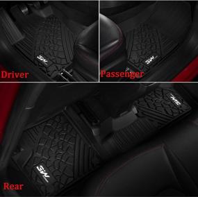 img 2 attached to 🚗 Custom Fit TPE All Weather Floor Mats for Jeep Compass 2017-2021 | Full Set Car Mats | First and Second Row | Black Style Only