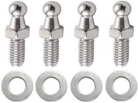 img 1 attached to 🔩 High-Quality 4 Pack 10MM Ball-Studs with 3/8" Thread x 1/2" Long Shank - Perfect for Gas Lift Support Strut Fitting, Silver Finish