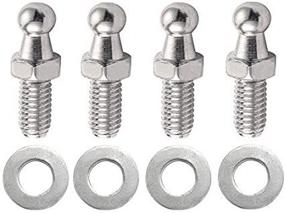 img 3 attached to 🔩 High-Quality 4 Pack 10MM Ball-Studs with 3/8" Thread x 1/2" Long Shank - Perfect for Gas Lift Support Strut Fitting, Silver Finish