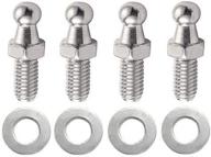 🔩 high-quality 4 pack 10mm ball-studs with 3/8" thread x 1/2" long shank - perfect for gas lift support strut fitting, silver finish logo