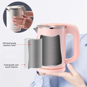 img 1 attached to Portable Electric Kettle - Compact 0.5L Stainless Steel Travel Kettle - Quiet, Fast Boil & Cool Touch - Ideal For Traveling And Boiling Water, Coffee, And Tea - BonNoces (Pink)