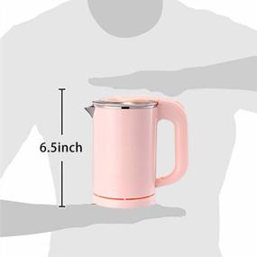 img 2 attached to Portable Electric Kettle - Compact 0.5L Stainless Steel Travel Kettle - Quiet, Fast Boil & Cool Touch - Ideal For Traveling And Boiling Water, Coffee, And Tea - BonNoces (Pink)