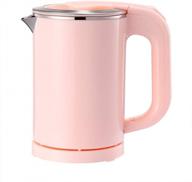 portable electric kettle - compact 0.5l stainless steel travel kettle - quiet, fast boil & cool touch - ideal for traveling and boiling water, coffee, and tea - bonnoces (pink) logo