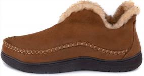 img 1 attached to Cozy Memory Foam Moccasin Slippers For Men - Comfortable Winter Indoor/Outdoor House Shoes With Warm Fuzzy Lining