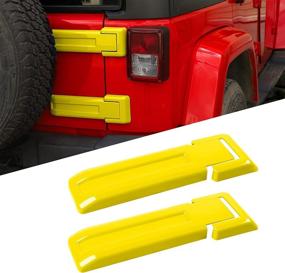 img 4 attached to 🚪 RT-TCZ Tailgate Hinge Cover Spare Tire Rear Original Style Door Hinge Liftgate Trim Exterior Accessories for Jeep Wrangler JK & Unlimited 2007-2018, Yellow, Pack of 2 - Enhanced SEO