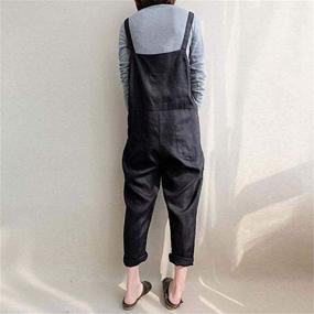 img 2 attached to Womens Overalls Cotton Jumpsuit Rompers Women's Clothing via Jumpsuits, Rompers & Overalls