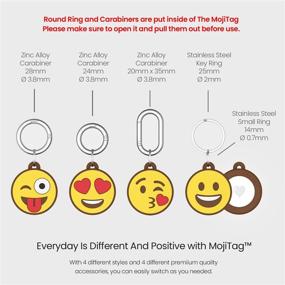 img 3 attached to 🔐 Waterproof AirTag Keychain Holder for Keys, Dog & Cat Collar, Backpack & Pet Tracker Accessories - MojiTag Key Ring Case Holder (4PK Combo Colors)