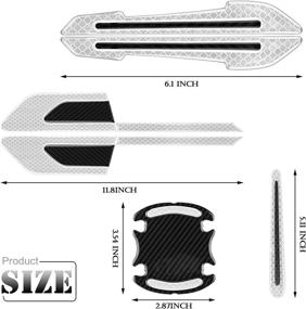 img 1 attached to Набор из 12 светоотражающих автомобильных наклеек Зеркало заднего вида Светоотражающие предупреждающие наклейки Боковые светоотражающие наклейки Защитные пленки для ручек автомобиля и краски для ручек Пленки для царапин