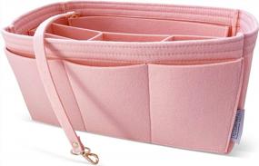 img 4 attached to Organize Your LV Neverfull GM With AlgorithmBags' 3Mm Felt Purse Insert In Elegant Rose Ballerine Design