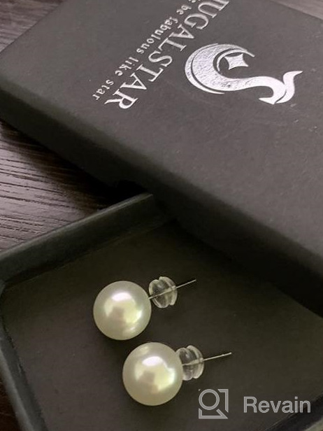 img 1 attached to Jugalstar Pearl Stud Earrings: Hypoallergenic 4mm-12mm Freshwater 🌸 Pearl Ear Rings for Women - Perfect Bridesmaids Gifts review by Amanda Adams