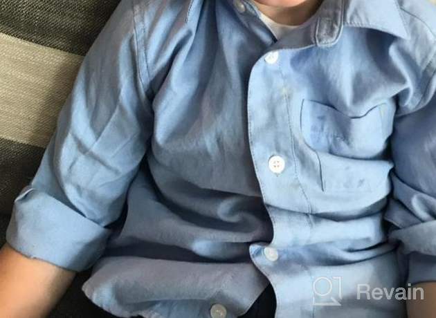 img 1 attached to 👕 Boy's School Uniform Oxford Shirt - Long Sleeve Button Down Style by Bienzoe review by Jerry King