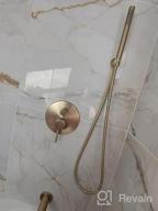 img 1 attached to Brass Rain Shower Tub Set With 8 Inches Shower Head And Handheld Shower, Including Tub Spout And Rough In Valve - Sumertain Shower System In Brushed Gold Finish review by Phillip Hoover