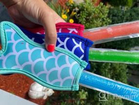img 5 attached to 12 Pack Ice Pop Holders Сумки-держатели для фруктового мороженого Shark Ice Pop Sleeves Freezer Pop Holders Bags (Colorful-Shark)