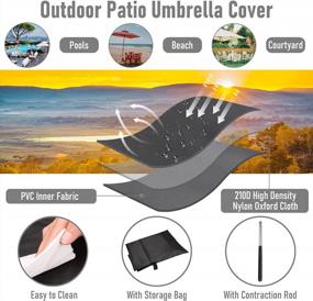 img 1 attached to Neween Patio Umbrella Cover Водонепроницаемый наружный анти-УФ консольный смещенный зонтик, пригодный для зонтика от 9 футов до 13 футов, банановый зонтик с застежкой-молнией и стержнем