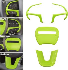img 3 attached to Durable Green ABS Steering Wheel Cover Trim for Dodge Durango, Charger, Challenger & Jeep Grand Cherokee SRT8 - 4 Pcs (2014-2019, 2015-2020)